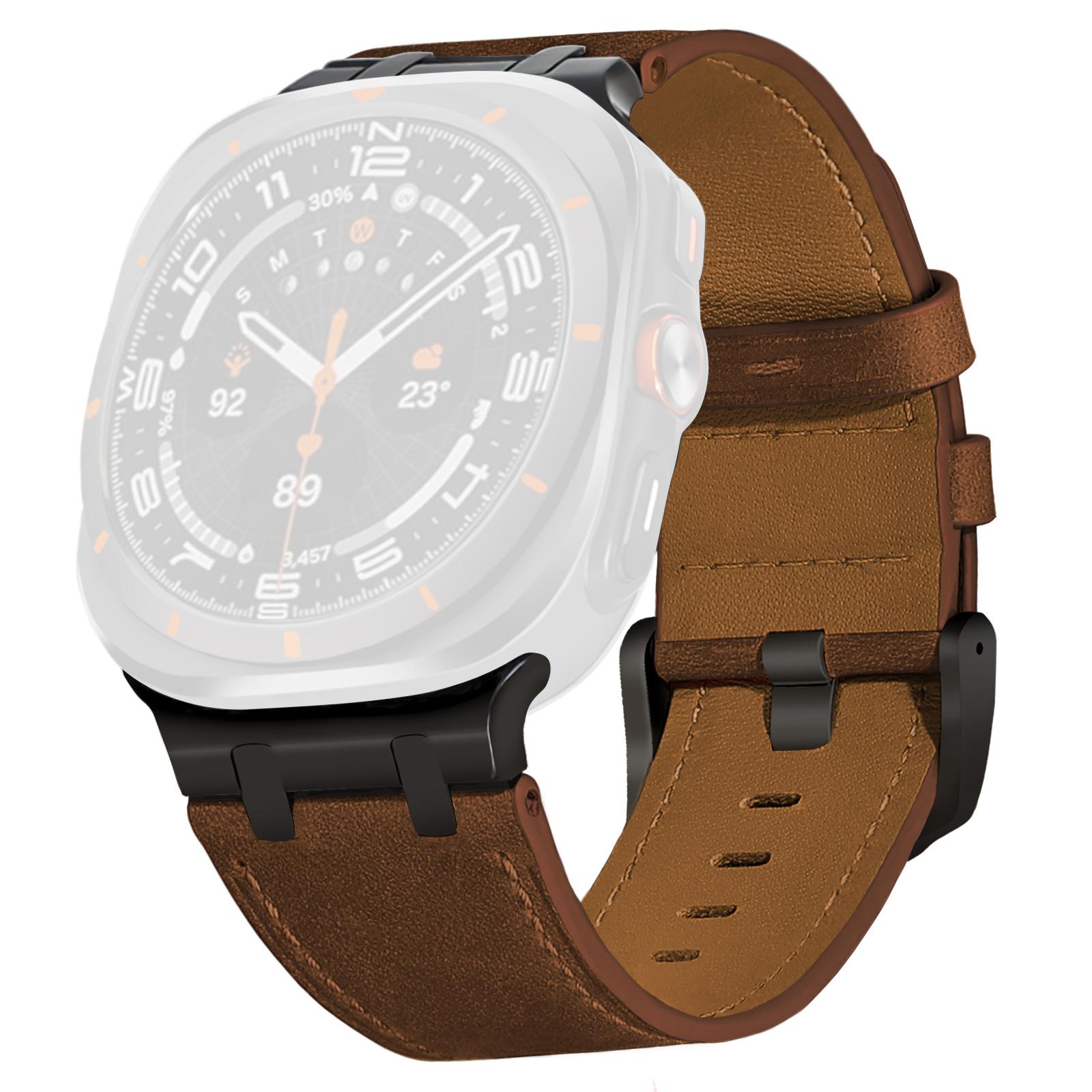 

Для Samsung Galaxy Watch Ultra 47мм Регульований ремінець для годинника Ремінець з натуральної коров ячої шкіри As Shown G