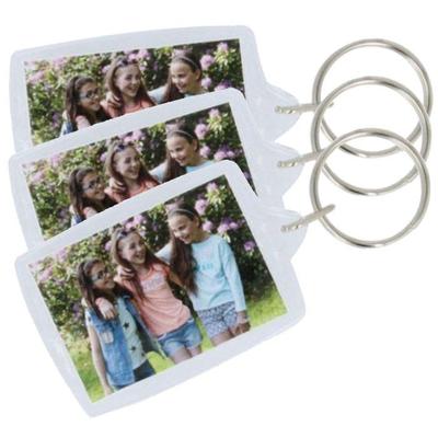 Photo Keychains - ARTEMIO - 12 Pieces - Customizable - Transparent - 3 X 4.5 Cm