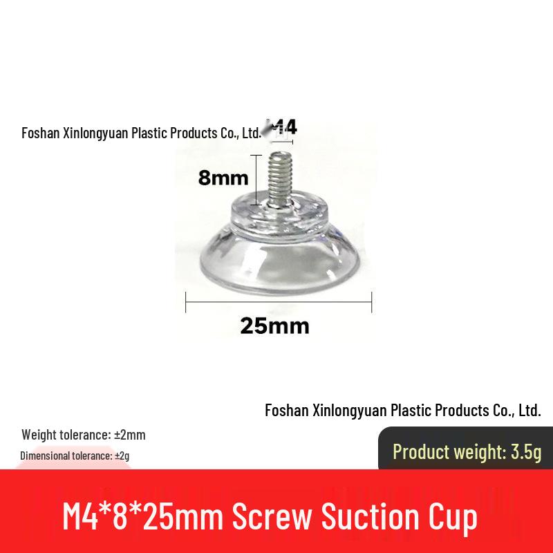 M4-M8 Transparente PVC-Saugnapf mit Gewindestange