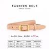 Womens Slim Genuine Leather Belt With Zinc Alloy Buckle Vintage Style Waist Accessory Casual Office Chic Outfits