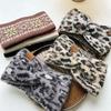Soft Cross Headband High Elasticity Turban Headwrap Leopard Print Headband  Winter Season