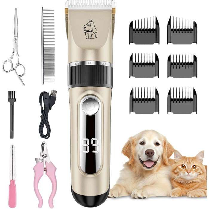 NWOUIIAY - TONDEUSE PROFESSIONNEL CHAT & CHIEN - ECRAN LED - 5 VITESSES - IPX7
