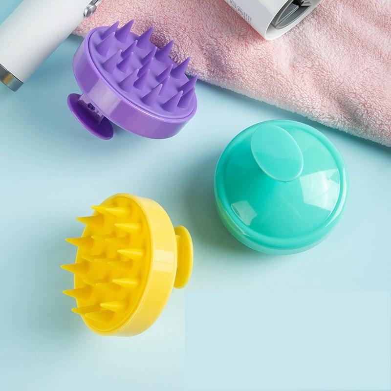 Brosse de massage du cuir chevelu en silicone, shampoing, masseur de cheveux, tête, corps, cuir chevelu, peigne, poignée magique, brosse de massage spa