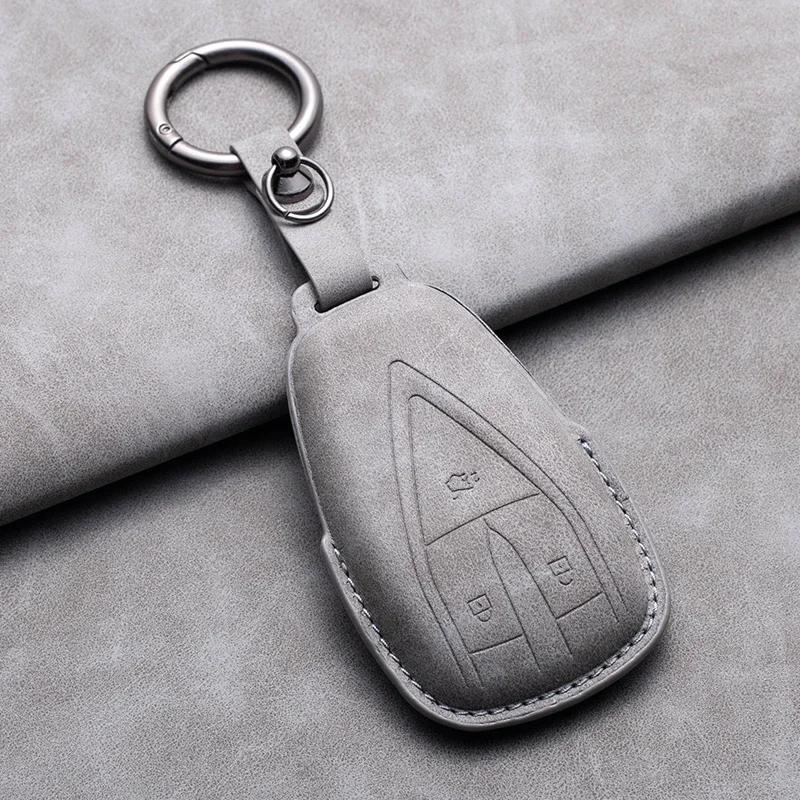 Leather Car Remote Key Case Cover for Changan CS35PLUS CS35 Plus CS55 PLUS CS75 PLUS Eado UNI-T UNI K Oushang X5 X7 EV