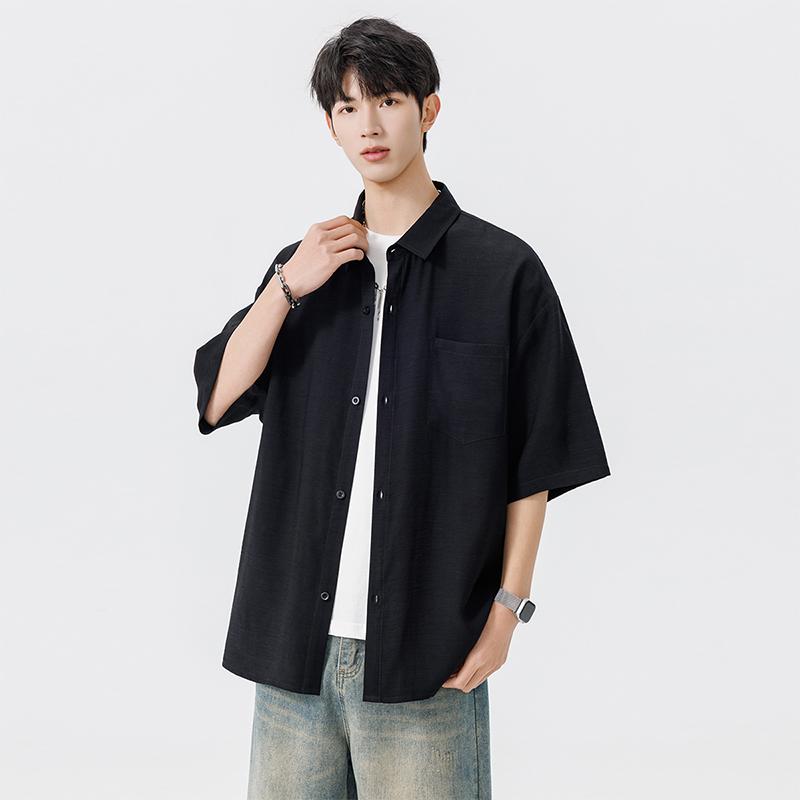 

Short Sleeved Shirt Men s Summer Thin Casual Versatile Casual Half Sleeved Lapel Shirt 2XL