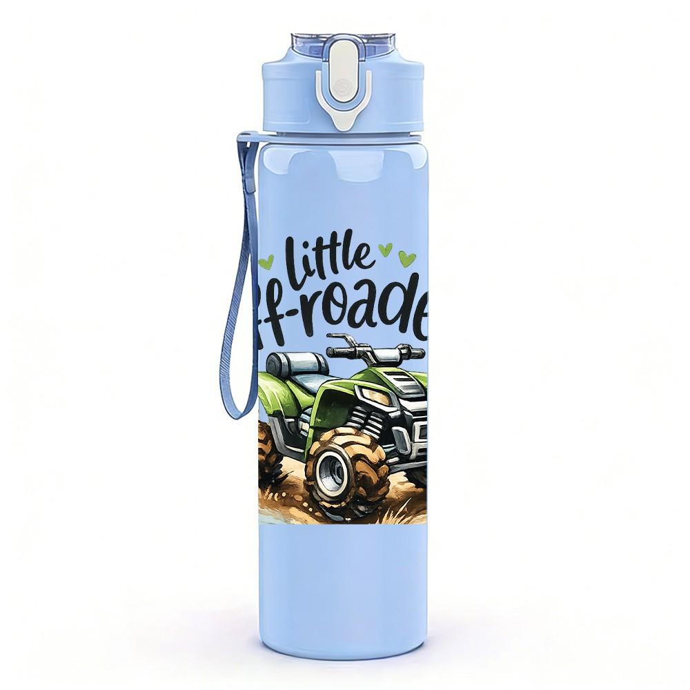 1PC Little Offroader Monster Truck Print 750ml Color Plastic Sports Water Bottle Leakproof Flip Straw Lid Suitable for Sports Office Home Use