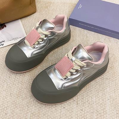 Thick Bottom Hight Increasing Board Shoes Korean Style Internet Celebrity Bread Shoes Summer New Design Sense All-Matching Fashion White Shoes Fashion