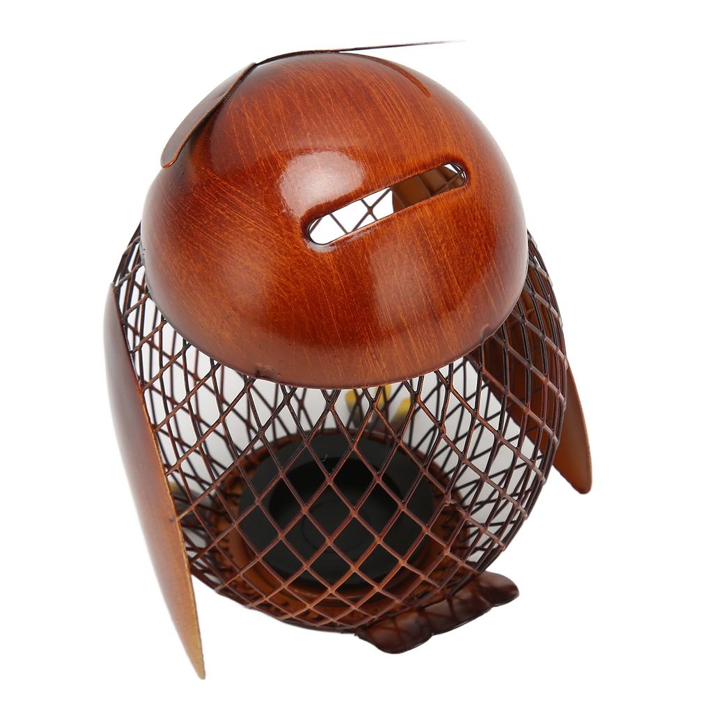 Hucha Búho Caja de Monedas de Metal con Forma de Búho Adorno Artesanal para Cambio Sala de Estar Apagado