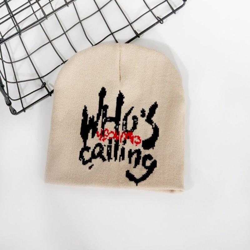 Popular Letter Jacquard Beanie Hat for Female Y2K Girl Winter Autumn Hat Cool Girl Crochet Hat Soft Breathable Skull Cap