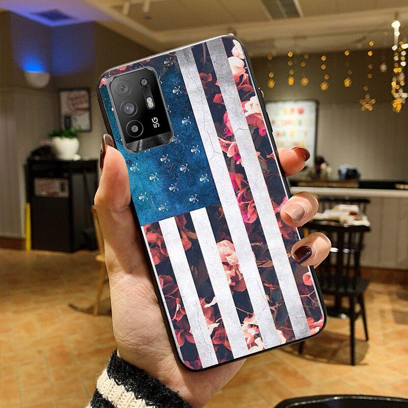 Custodia bandiera americana cover per telefono per OPPO A74 A94 5G A3S A5 A5S A9 A12 A15 A15S A52 A53 A53S A72 A73 2020 A91 5G custodie coque