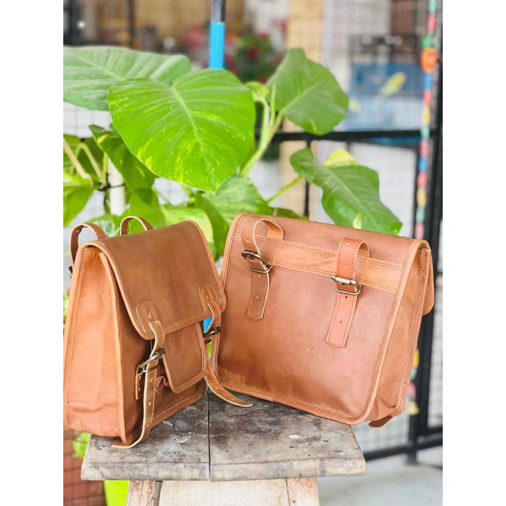 Protected Leather Bag Saddle Genuine Panniers Motorcycle Bags Real Vintage