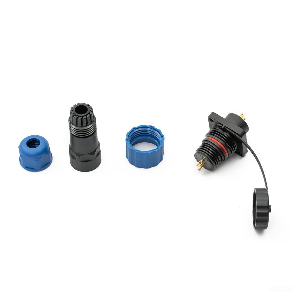 SP16 Square-Panel Mount IP68 Water-Proof Plug/+Socket Circular-Connector 2-9pin
