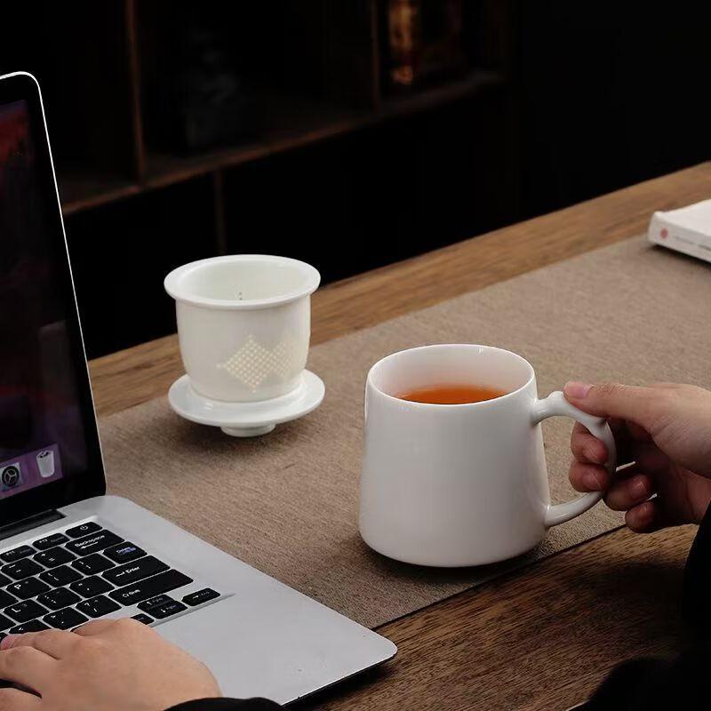 Jingdong Zhizao White Ceramic Tea Cup Set