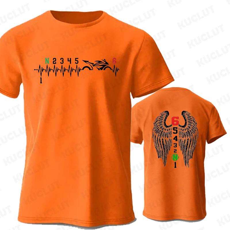 1N23456 Motorcycle Gear Biker Heartbeat Graphic Print T Shirt Men T-Shirts Summer Men's T Shirt Clothing Oversized Men Tshirt