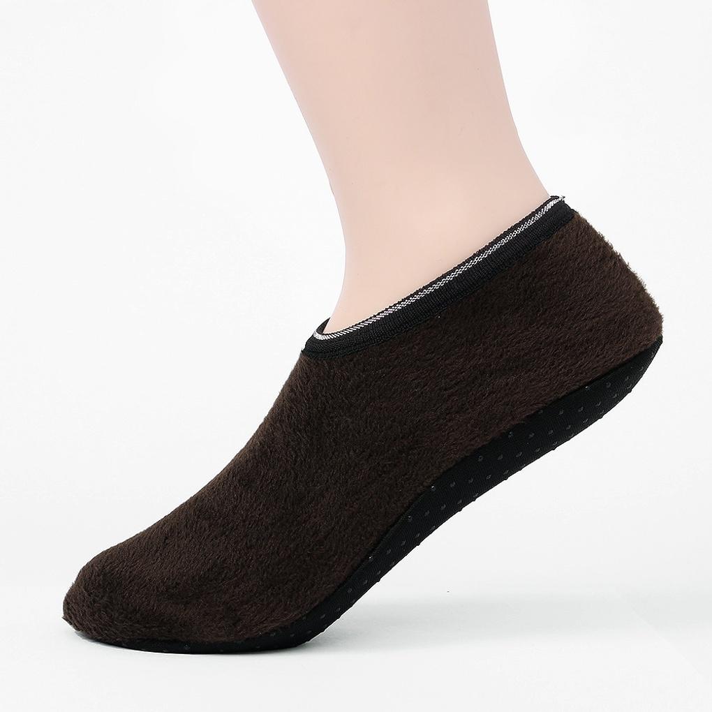 Winter rutschfeste Fleecefutter Socken 240~270mm braune Thermosocken