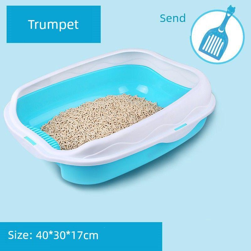 

Litter Box Large Full Semi-Enclosed Cat Toilet Detachable Cat Litter Box Cat Poop Basin Pet Supplies Cat litter box [blue] Small size | Cat litter box