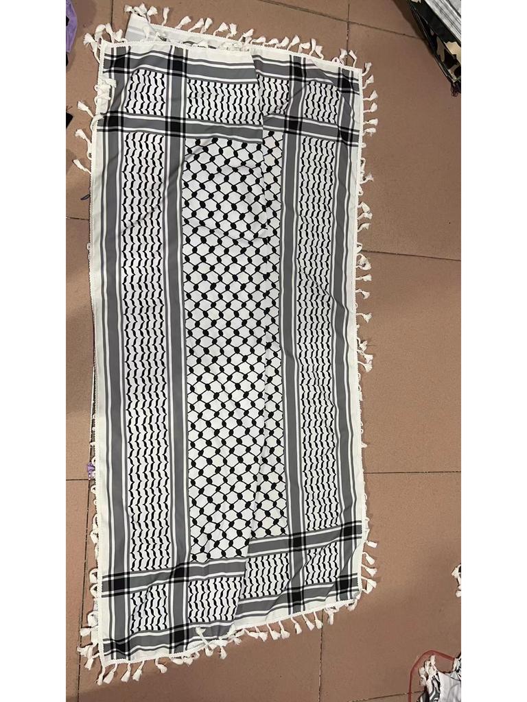 New Four-Sided Tassel Arabic Headscarf - Square Tactical Scarf for Outdoor Muslim Wear