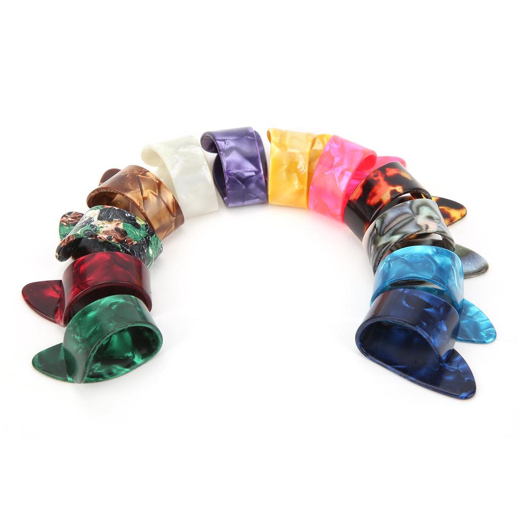 12Pcs Guitar Thumb Pick Celluloid Finger Picks Replacement Instrument Playing Accessories