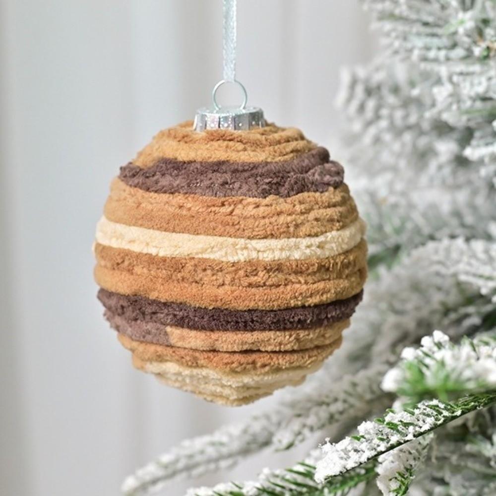 3pcs Flocking Xmas Spheres Pendant 7/10cm Merry Xmas Tree Decor  Kid Gift