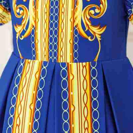 Children's Long-Sleeve Printed Princess Dress for Festivals and Parties