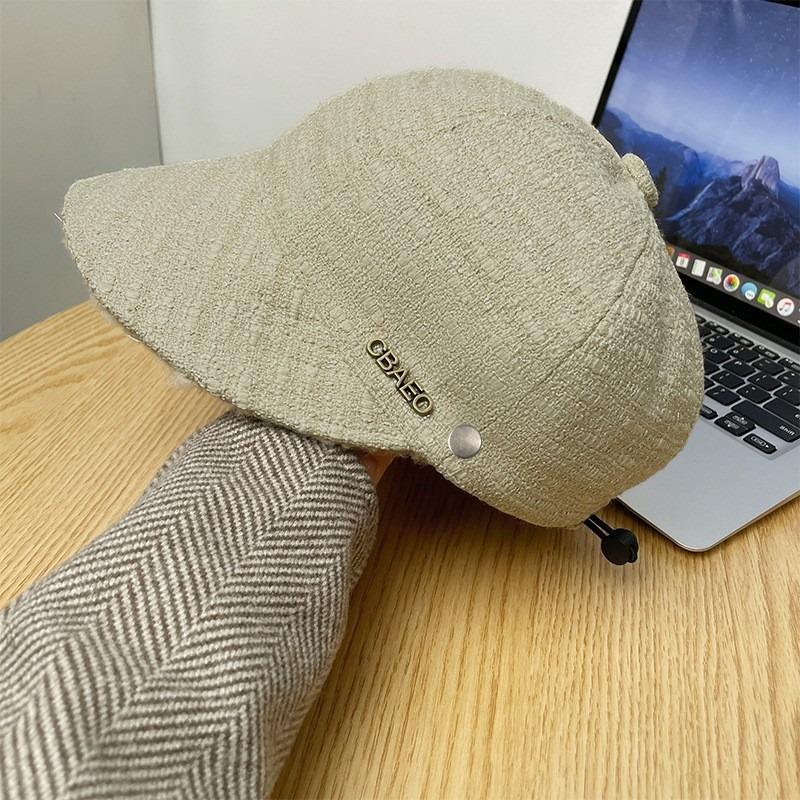 Wide face cover cap children autumn and winter versatile face small bucket hat sequined equestrian hat