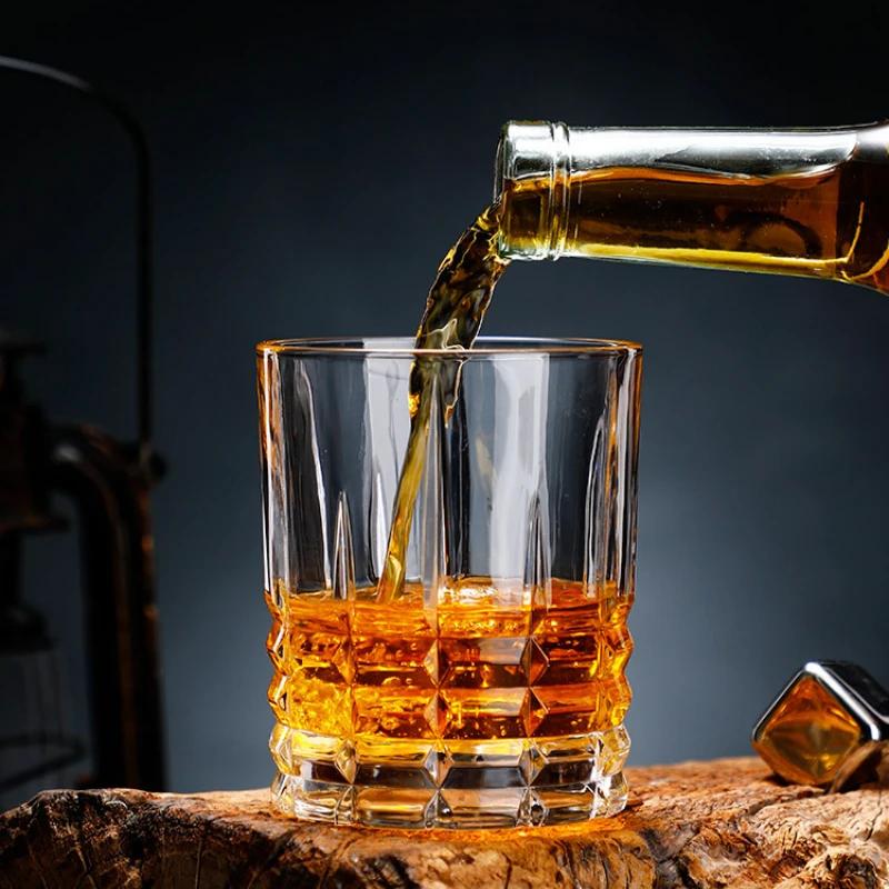 European Whiskey Glass for Home Beer Glass Old Fashioned Rocks Glasses Tumblers Glassware for Cocktail Scotch Gin Voldka Brandy