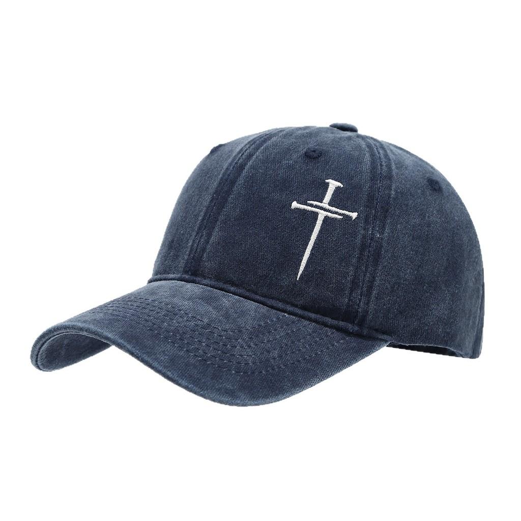 Streetwear Baseball Cap With Cross Stud Embroidery For Casual Men Women
