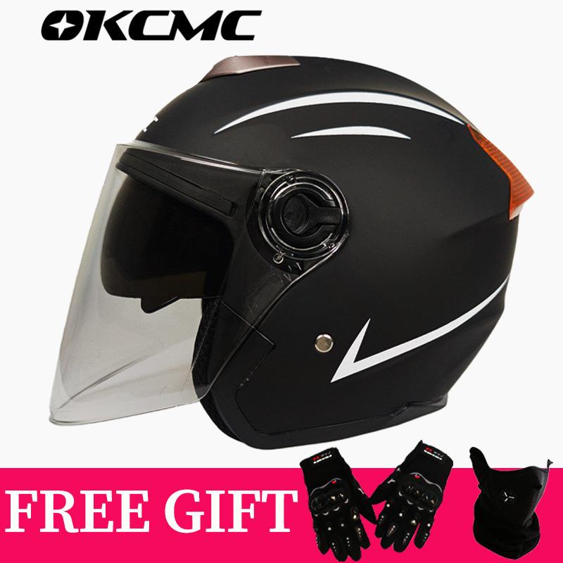 

Двойные линзы 3/4 шлем противотуманный мужской и женский четырехсезонный полушлем One size [suitable for head circumference 55-61CM]