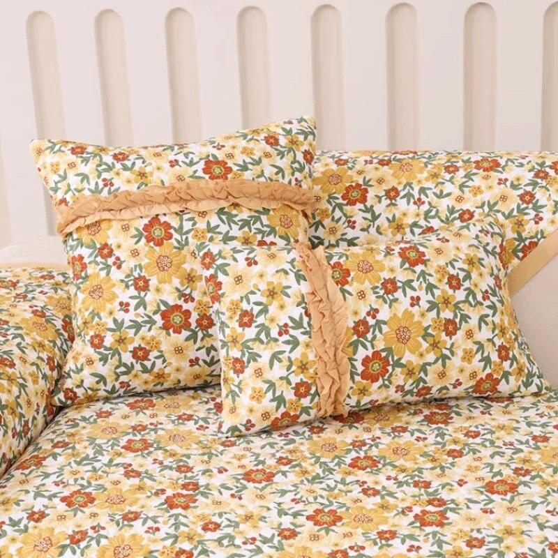 Baumwolle Ländlich Floral Couchkissen Bequem Atmungsaktiv Rutschfest Sofa Handtuch Vielseitig Hochwertig Weich Wohnzimmer Dekoration