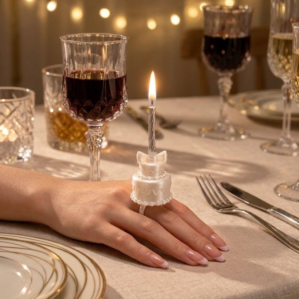 Romantic Birthday Cake Ring Candle Holder Plastic Cake Candelabra Party Favor
