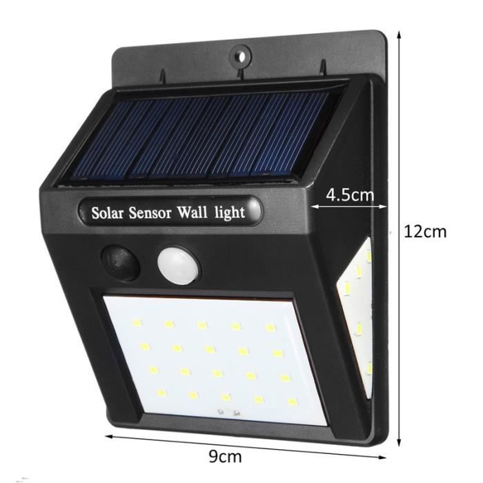 Solarleuchte Außen - 30 LED - Bewegungsmelder - Wasserdicht IP65 - 2er-Set