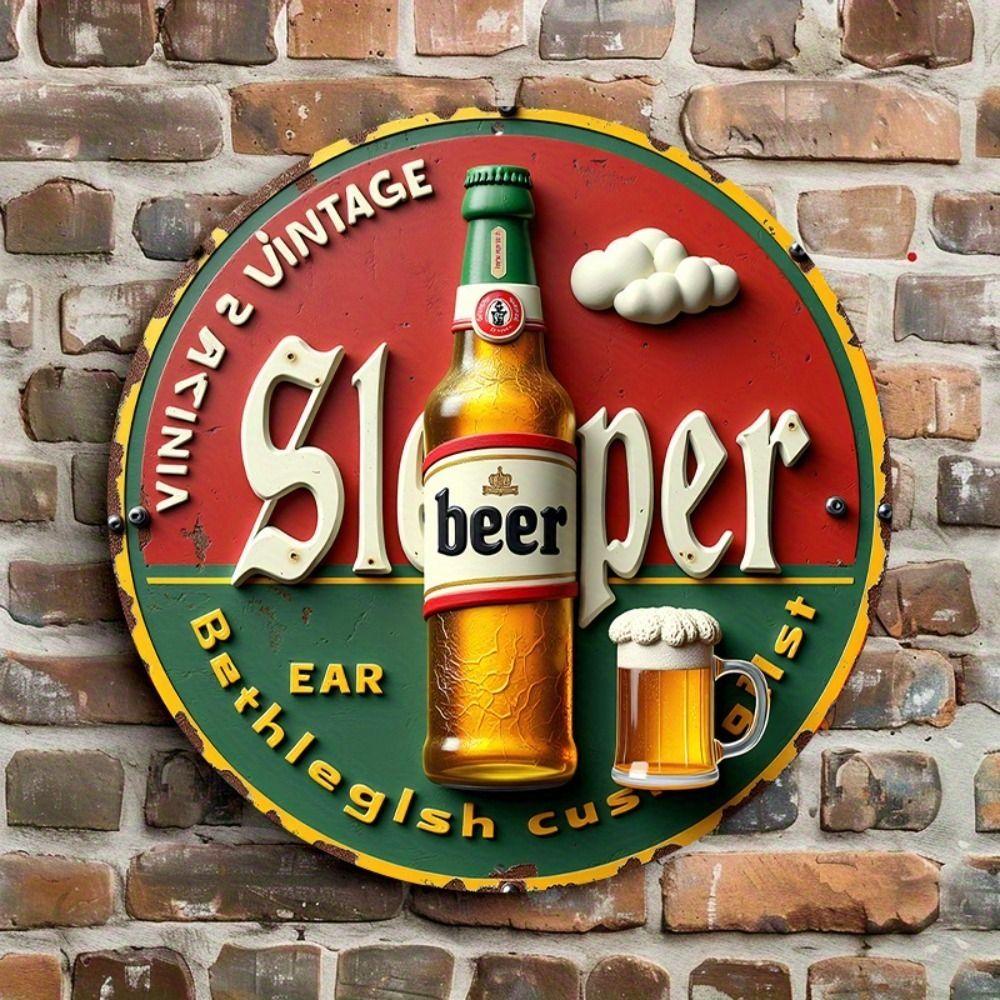 Segno in Latta Metallico Birra Decorazione Murale 20x30cm