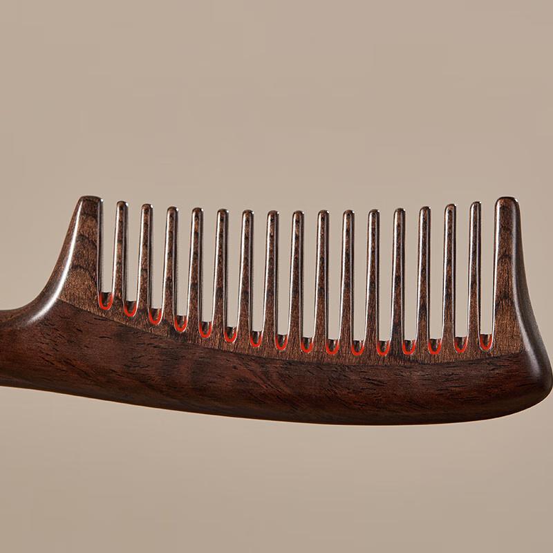 Pente de Cabelo de Ébano Natural de Dupla Face