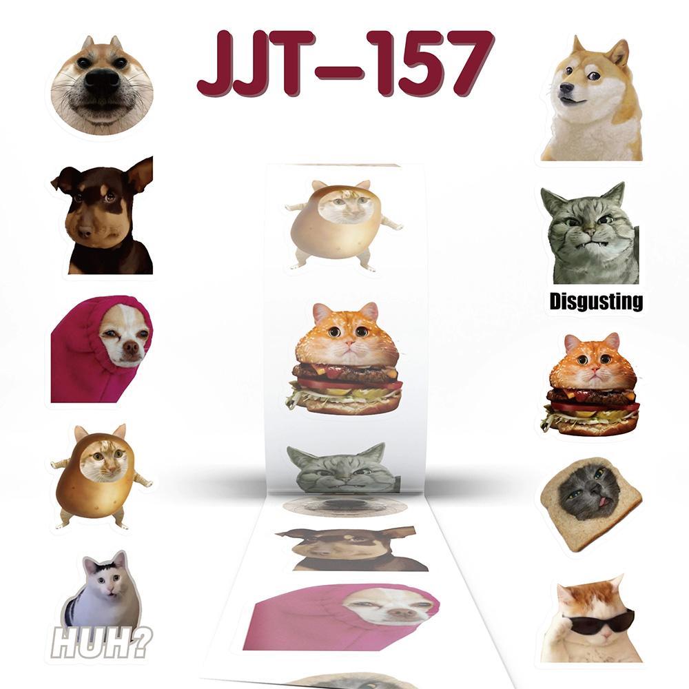 500pcs/Roll Funny Dogs Cats MEME Sealing Stickers Kawaii Animal Graffiti Decal DIY Luggage Notebook Journal Cute Cartoon Sticker