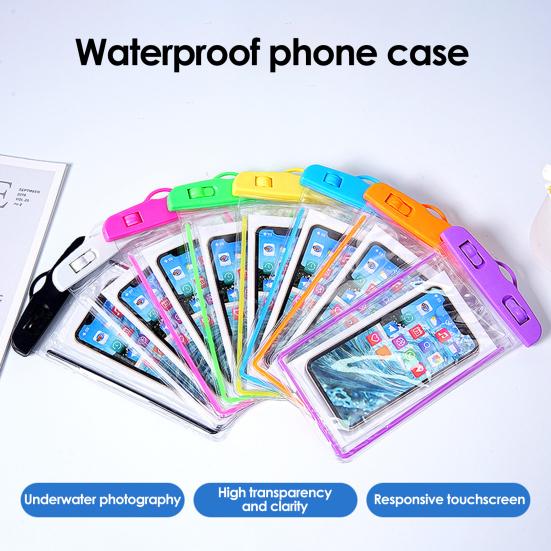 Waterproof Phone Pouch with Detachable Lanyard Transparent Floating Cell Phone Dry Bag Case Protector Beach Kayak Cruise Travel Essentials