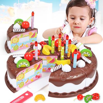 37pcs/Sets Funny Toys Birthday Cake DIY Model Children Kids Early Educational Pretend Play Kitchen