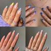 24pcs/Box Detachable Full Cover Artificial Wearable Nail Tips Almond False Nails French Fake Nails