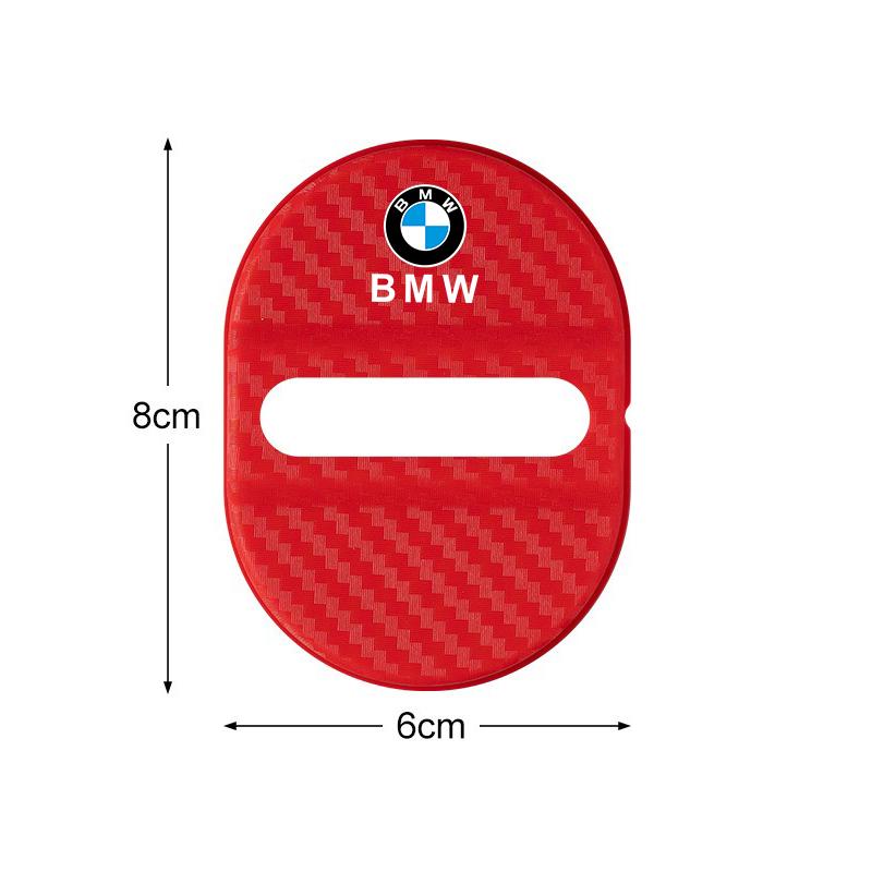 BBIO8 4Pcs Carbon Fibre Car Door Mute Damping Cushion ABS Car Door Lock Buckle Cover For BMW M E90 G26 E60 E46 F10 F30 E39 E36 F20