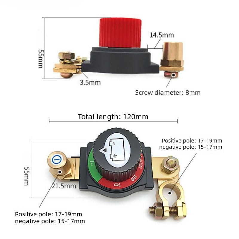 300A 12V-48V Top Post Car Battery Disconnect Switch Cut/Shut Off Switch for Car RV Truck Boat