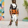 Girls Long Sleeve Hooded Printed Kangaroo Pocket Top Cuffed Pants Two Piece Set