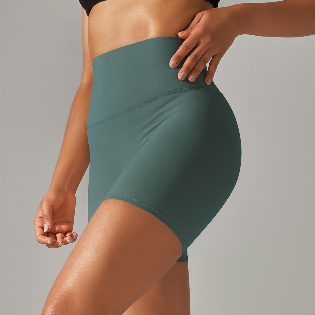 Womens Double Brushed Yoga Shorts 3 Inch Inseam High Waisted Tummy Control Solid Color Workout Gym Spring Summer
