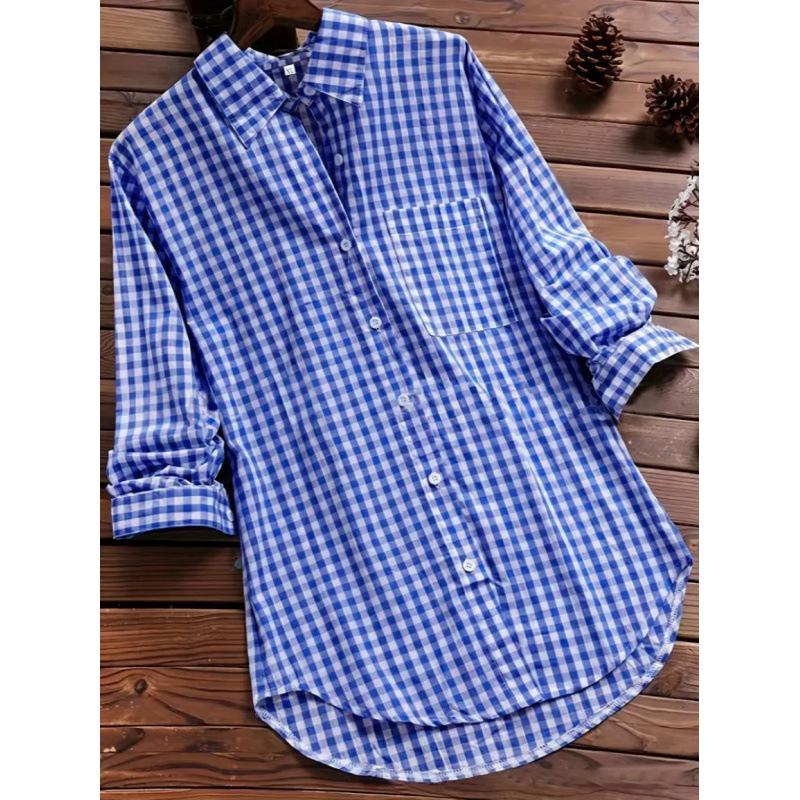 Available Now: Retro Plaid Long Sleeve Lapel Shirt