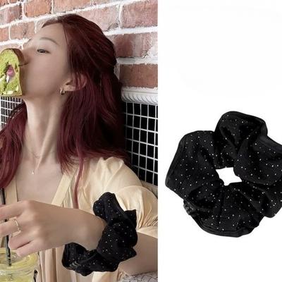Large Intestine Hair Band, French Gentle Polka Dot Ruffled Edge Hair Tie, Elegant Hair Tie, Versatile Hair Tie