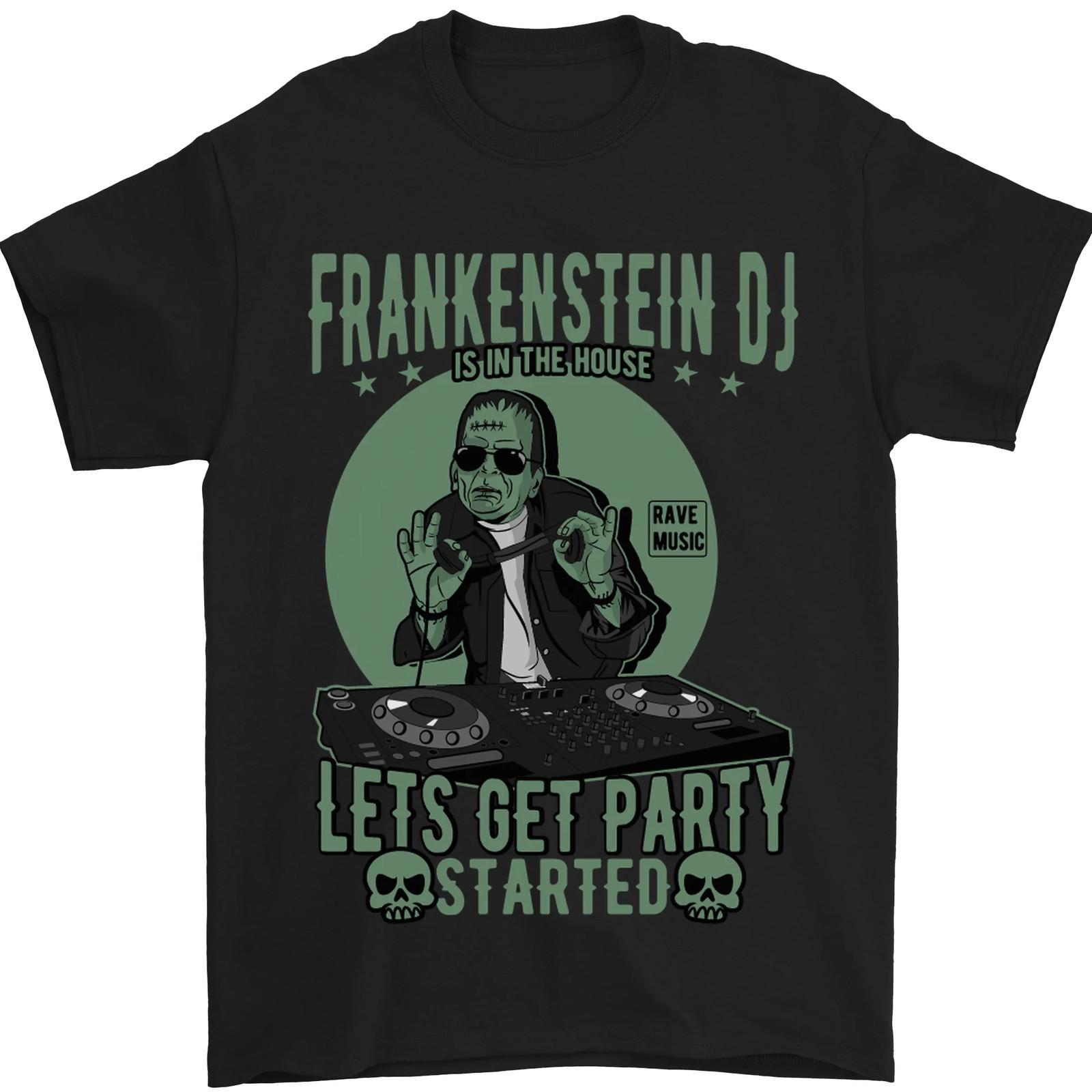DJ Frankenstein Funny Music Vinyl Halloween Mens T-shirt Cotton XXXXL
