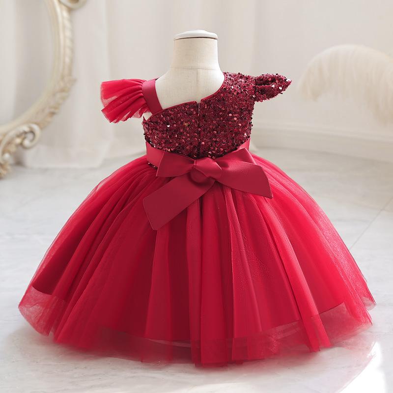 Luxuriöses flauschiges Netz-Prinzessinnenkleid für Mädchen für Abendauftritte und Geburtstage