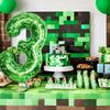 40Inch Green Mosaic Number Foil Balloon Kids Boys Game Theme Birthday Party Decoration Favors 0-9 Digital Balloon Supplies Gift