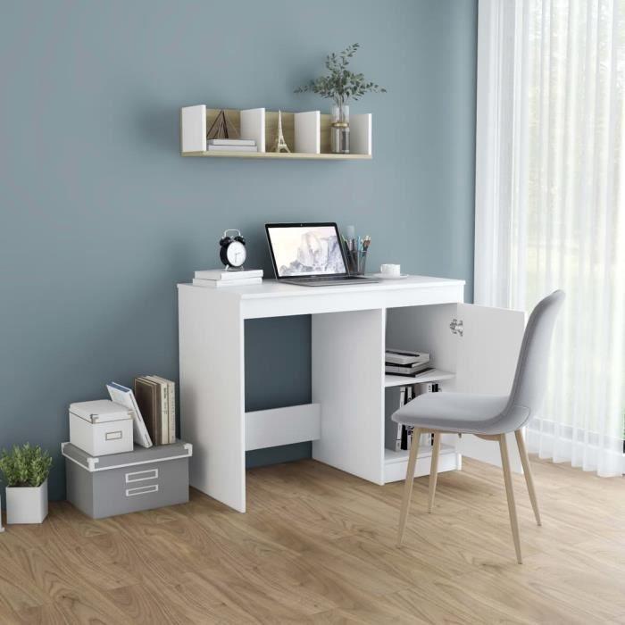 VidaXL Bureau Blanc 100x50x76 cm Aggloméré