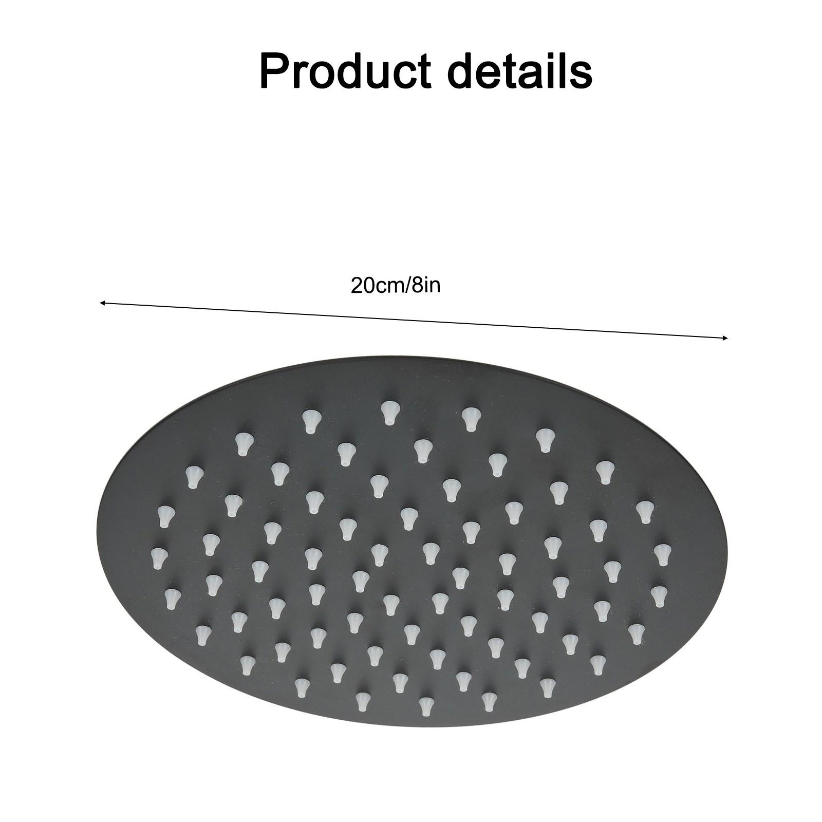 Shower Shower Head Swivel Ball Ultra-thin Bath Black Connector High Pressure Rain Round High Quality New Parts China Mainland