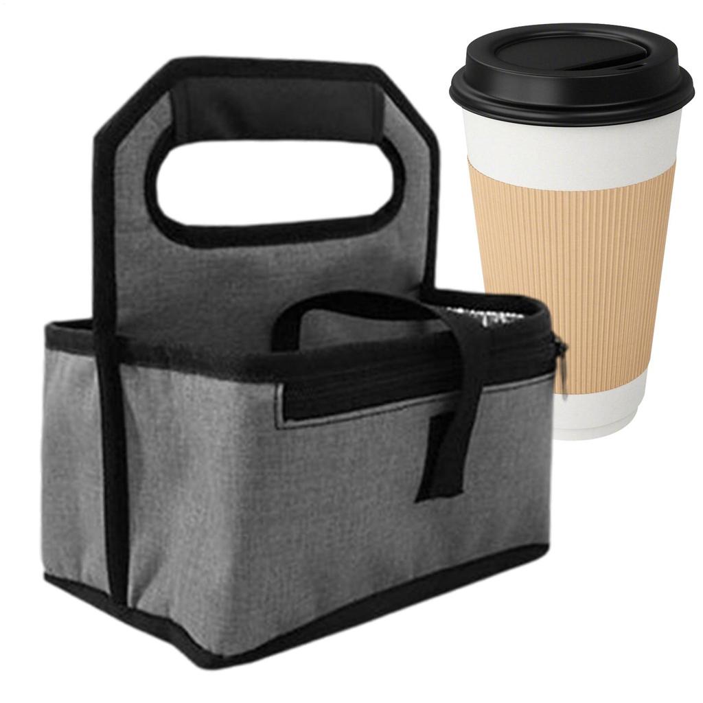 Portable Beverage Insulated Bag Reusable Insulated Coffee Cup Carrier Insulated Foldable Drinking Holder With Handle For Camping