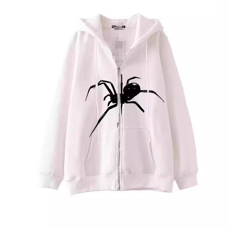 European Size Men's and Women's Printed Zipper Sweater Spider Hoodie Sweater Hoodie